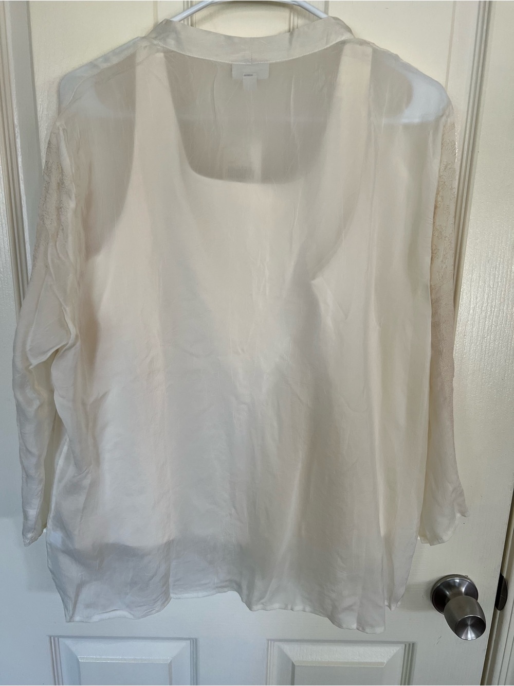 J. Jill Ivory Embroidered Sheer Button Front Tunic 2 Piece Set  XL NWT - Picture 7 of 12